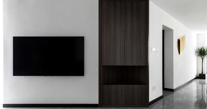 120平現(xiàn)代風(fēng)家裝案例，黑與白的詩(shī)情畫(huà)意